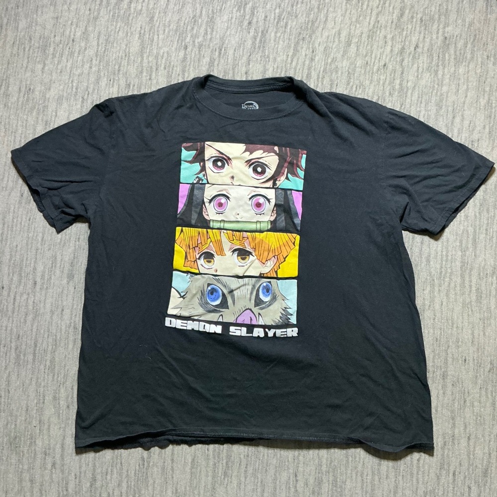 Demon Slayer Kimetsu no Yaiba Anime Graphic T-Shirt Black XXL Tanjiro Nezuko